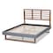Baxton Studio Rina Dark Grey Upholstered and Ash Walnut Wood Full Size Platform Bed 164-9413-9422 - alternate 8